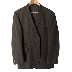Andrew Fezza 100% Wool Blazer Mens 46 Regular Brown